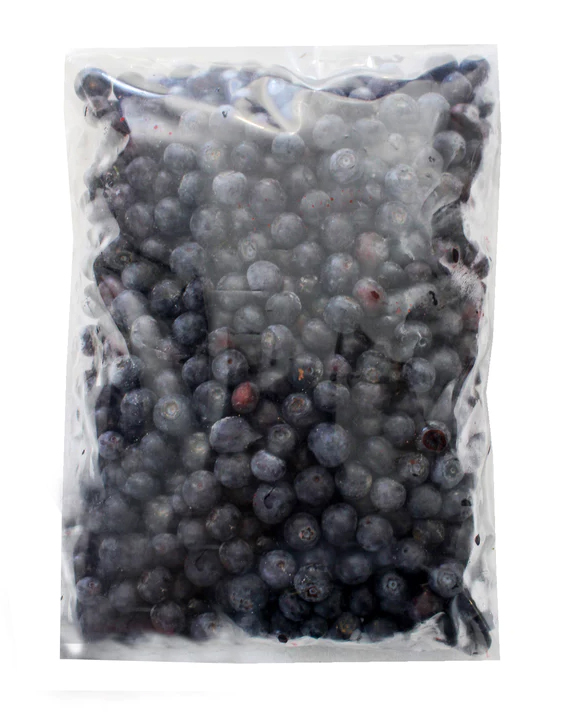 package of frozen blueberries